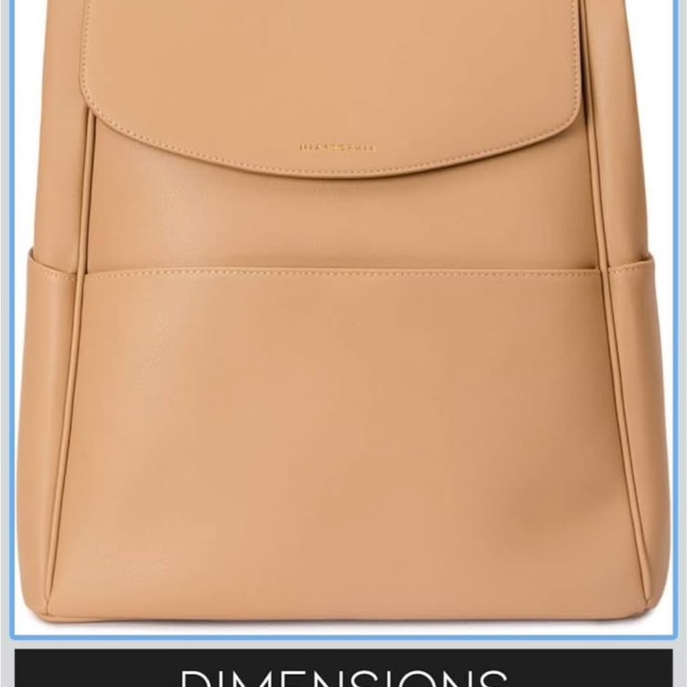 Kids Tan Faux-Leather Backpack — Unbranded